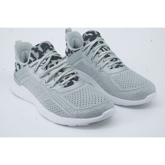 APL Techloom Tracer Knit Training Grey Low Top Sneaker SZ 37 $258 Womens Silver - Picture 10 of 11